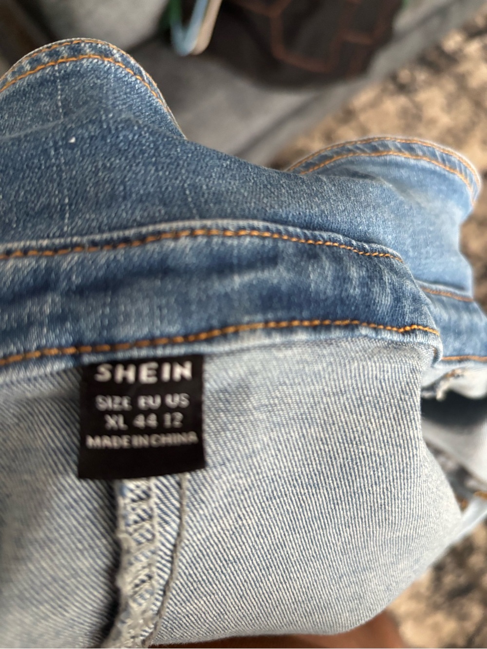 SHEIN Blue Denim Short-Sleeve Jumpsuit - Picture 4 of 4
